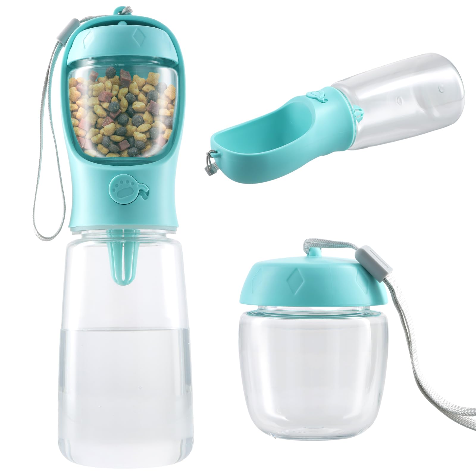 Granvoo Botella de Agua para Perros Portatil 550ml, Botella de Agua Portátil de Viaje para Perros, Botella de Agua para Mascotas, Botellas de Agua para Perro y Gatos para Caminar Viajar (Azul, 550ml)