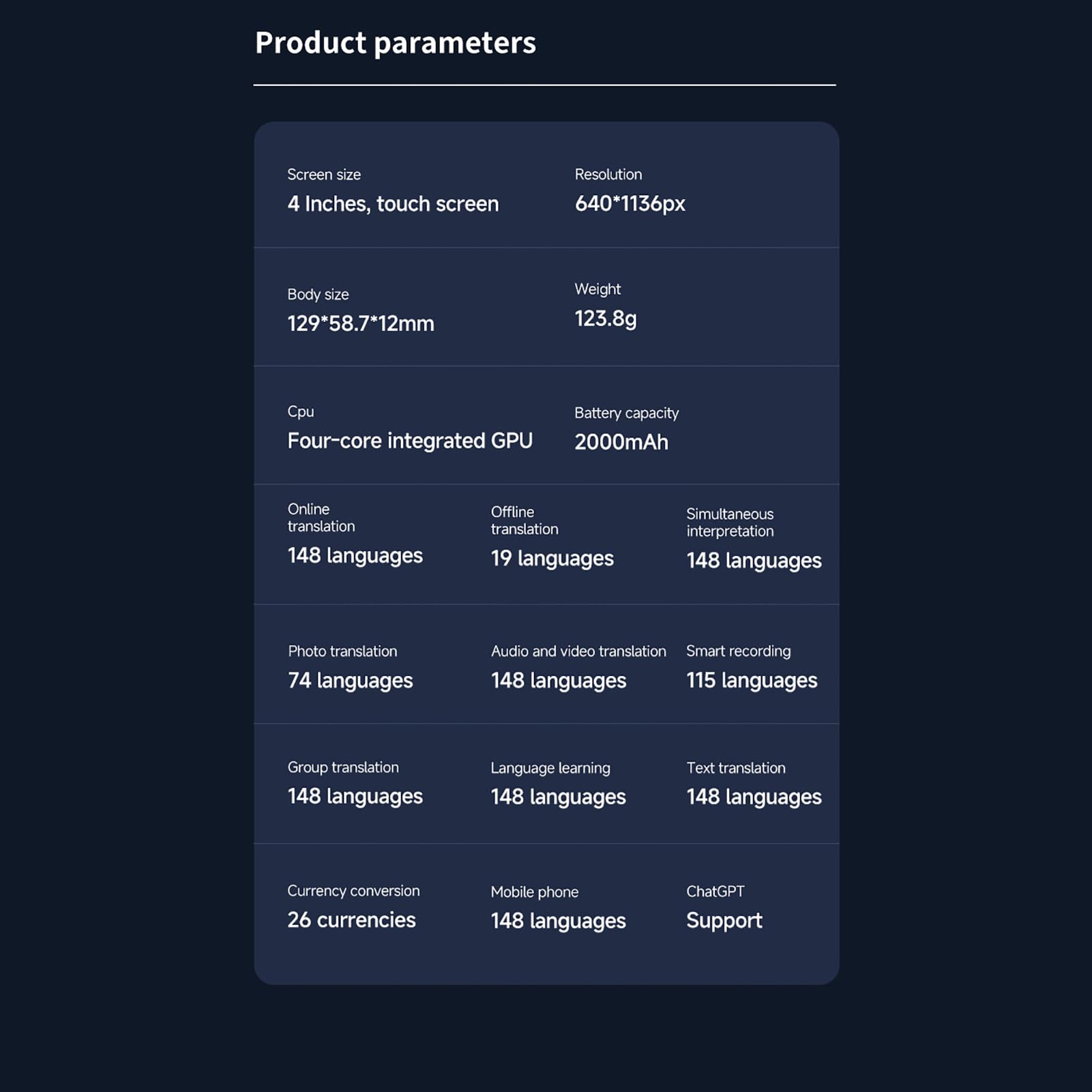 Il dispositivo AI Smart Translator S10 Pro La traduzione multilingue in tempo reale migliora la comunicazione per viaggiatori e professionisti