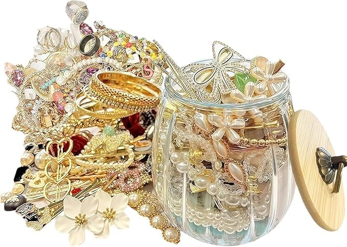 Juego de regalo de tarro de joyería: broche y collares para celebrar una amistad eterna