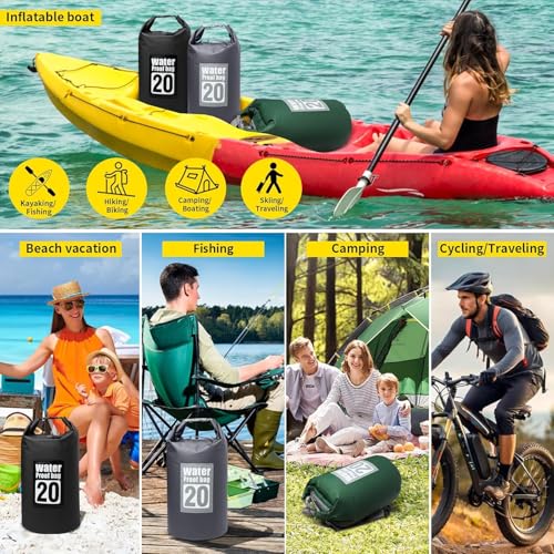 Image of AMIRATE PVC Waterproof Dry Bag Sack - Floating Ocean Bag Pack for Camping, Hiking, Boating & Travel, Durable Water-Resistant Storage, Black Color (5 Liter)