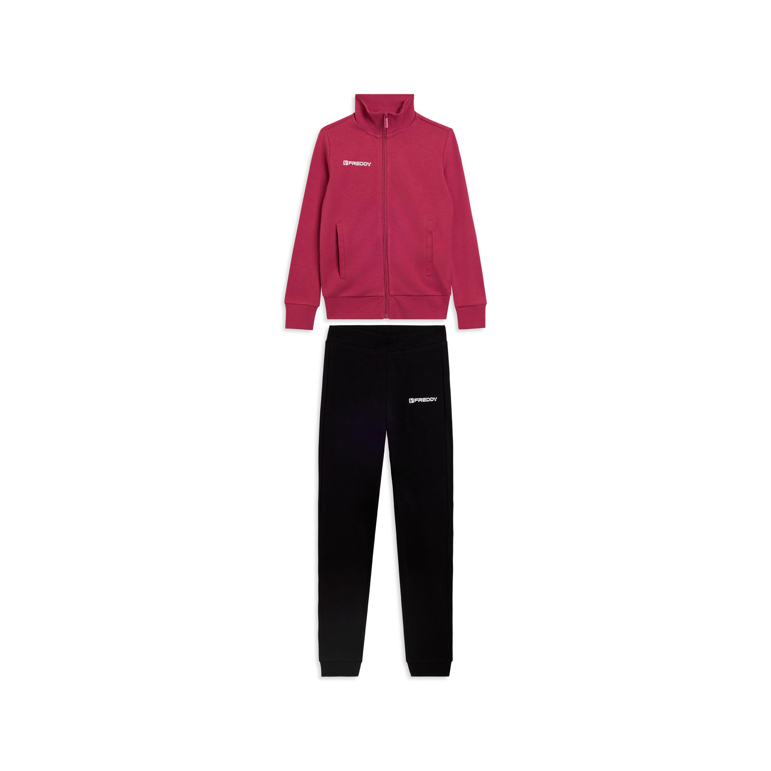 FREDDY - Tuta Sportiva Bambina In Cotone Con Zip, Girl, Fuxia, 10 Anni