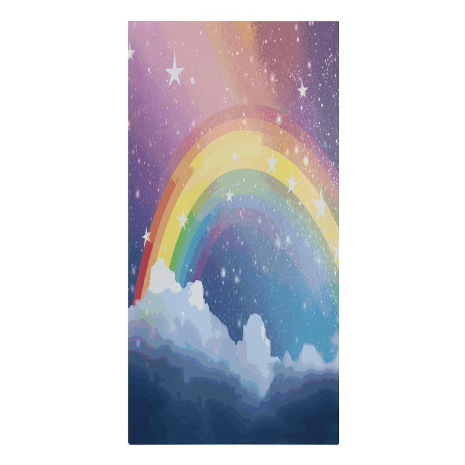 Adfgyerh Women's Style Star In Rainbow Sky Microfiber Sand Free Towels Large Quick-Dry. Beach Towel For Swimming Pool Camping Beach .Beach Accessories， They Are Essential Accessories For Adults, And Men, Vacation Gif