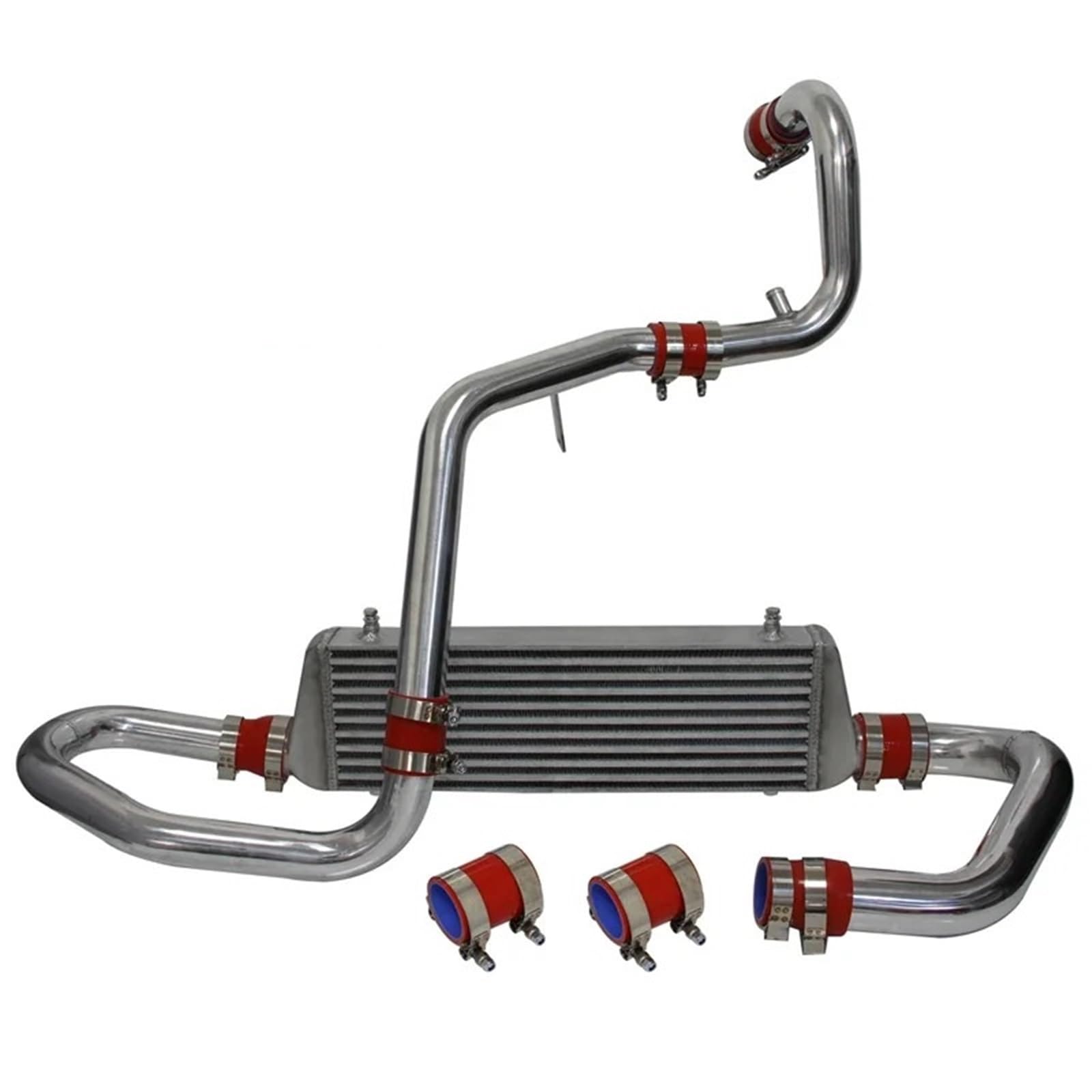 Kasdpmnb Red Fit For Mk Iv 1.8L Turbo 1998-2005 Aluminum Polished Front Intercooler & Pipe Kit Cooled Intercooler