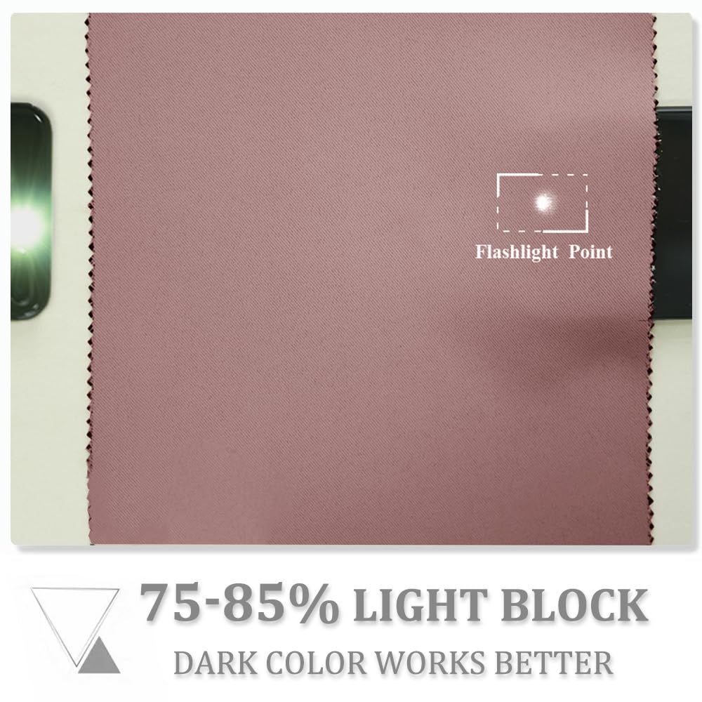 PONY DANCE Tenda Oscurante Camera da Letto Moderne Tende Termiche Isolanti per Soggiorno Blackout Curtain per Porta Interna 1 Pezzo L 140 x A 180 cm, Rosa Selvatica