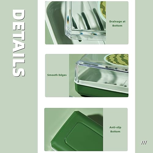 Miniatura 5 de Jabonera portátil de viaje con rejilla de drenaje, bandeja de ahorro de jabón sellada con tapa para viajes, senderismo, impermeable, a prueba de