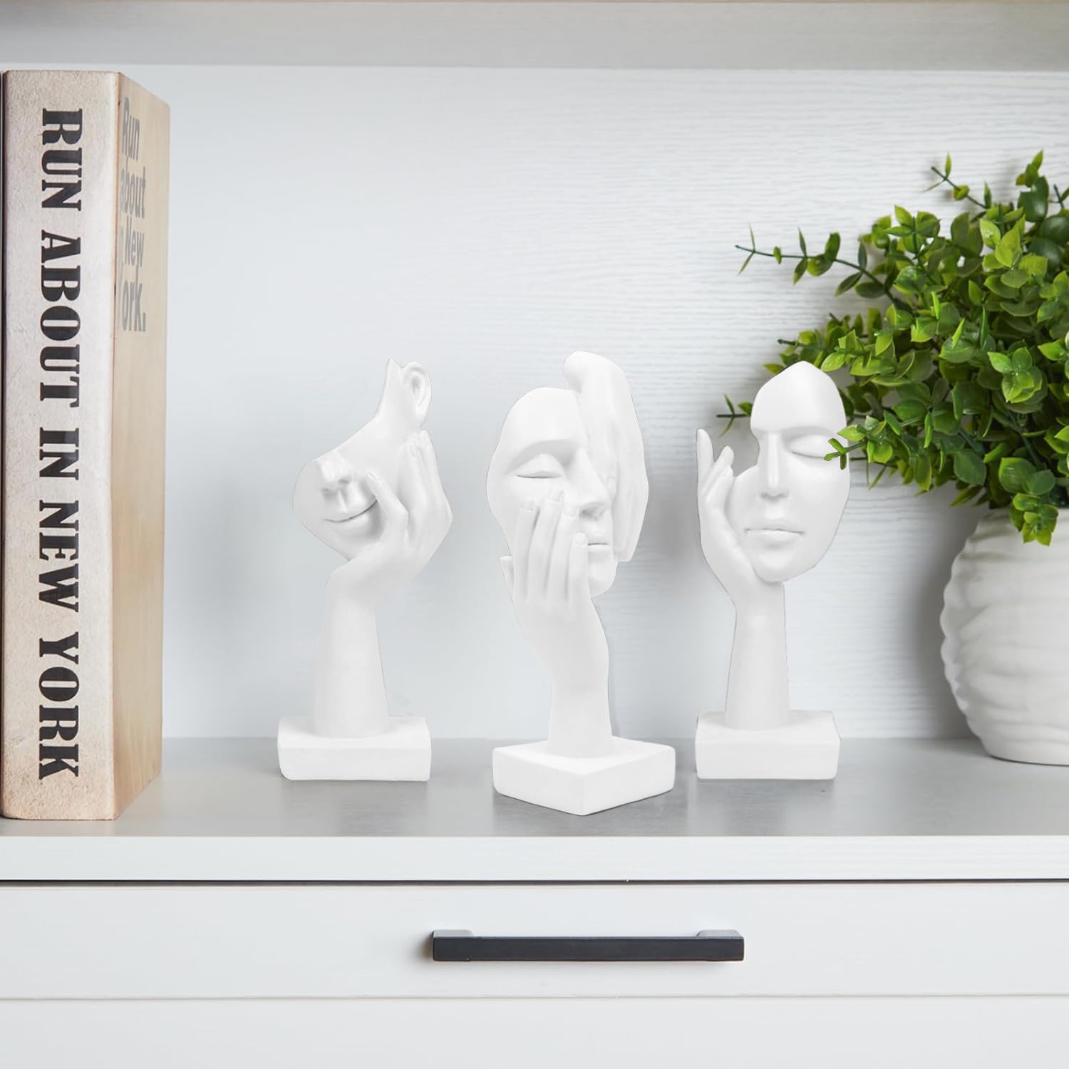 Pensatore Astratto Statua Scultura, Statuette Decorative Casa, Decorazione Moderna Scultura, Soprammobili Moderni Salotto, Statuette Decorative Casa - Bianco