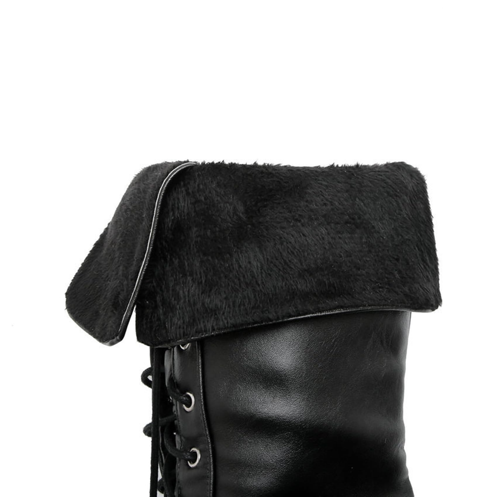 Stivali Alti da Donna 11CM Stivali con Plateau con Tacco Spesso e Lacci Stivali con Tacco Alto Sexy Stivali da Cavaliere Scarpe da Ballo