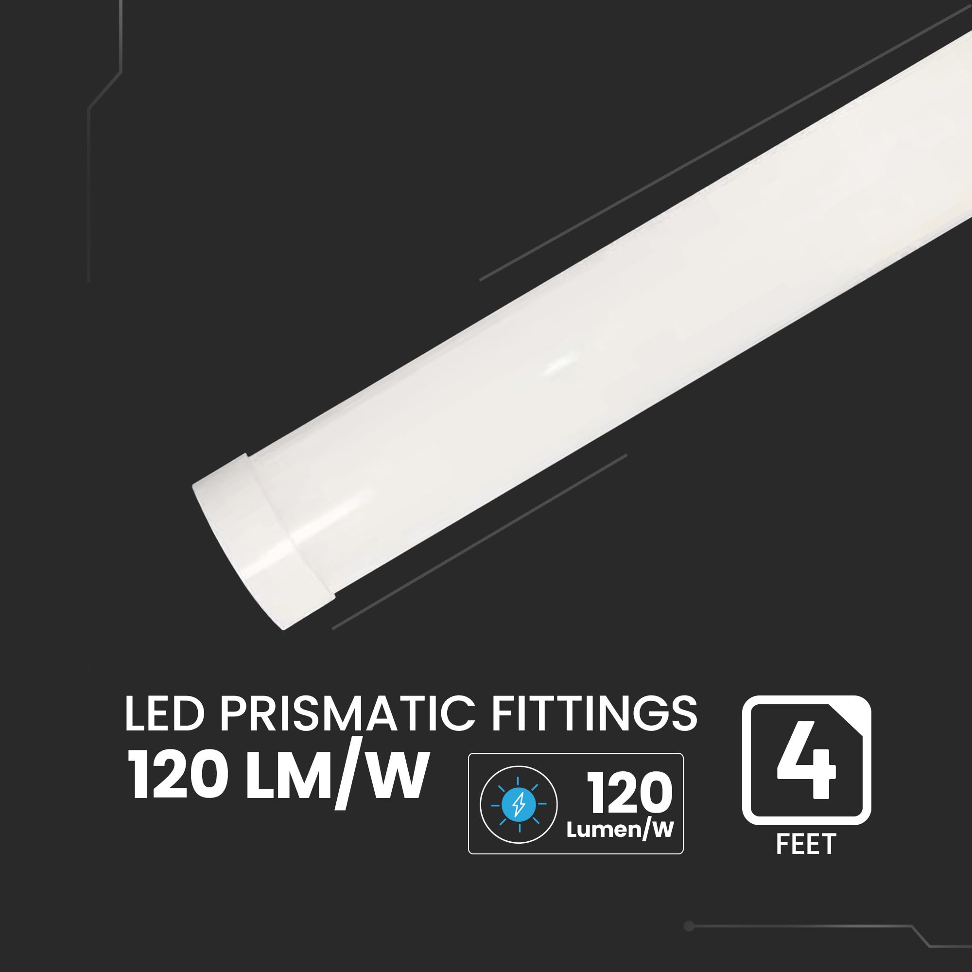 V-TAC 2x Plafoniera LED 150 CM da Soffitto o Parete - 50W - Chip Samsung - Lampada Rettangolare 6000 Lumen IP20 per Parete, Garage, Negozio,Magazzino - Plafoniere Tubo - Luce 4000K Bianca Naturale