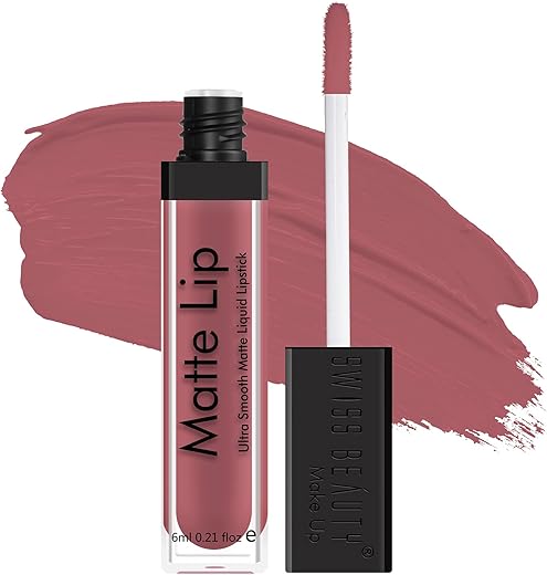 Swiss Beauty Ultra Smooth Matte Lip Liquid Lipstick, Smooth Lip Color, Weightless Finish, Silky Matte Finish, Shade- Real Nude, 6ml