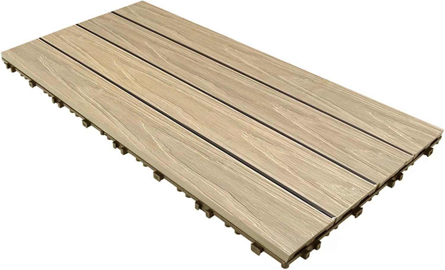 XAZLBIW Long Solid Acacia Wood Interlocking Deck Tiles, Indoor Outdoor Waterproof Hardwood Flooring for Pathway, Poolside, Backyard & Patio A4 22pcs