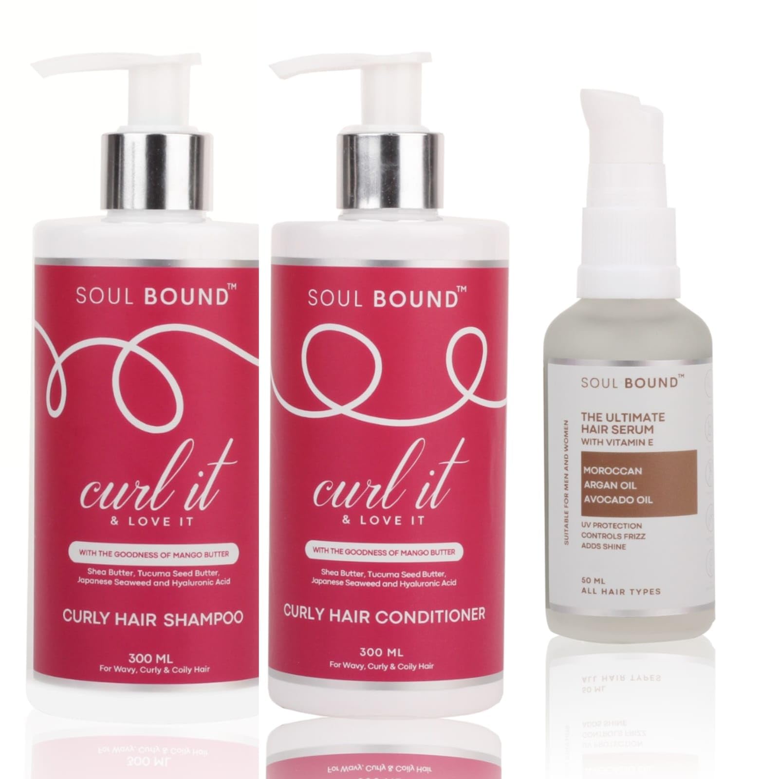 SOUL BOUND Curly hair product Combo - Curl It & Love It - Maintain Curly Hair with Sulphate Free Shampoo, Conditioner & Serum | for Women & Men (Pack of 3)-image-5
