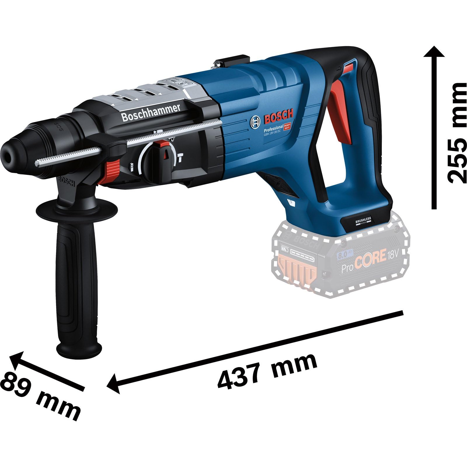 Bosch Professional GBH 18V-28 DC SDS-Plus akumulatorowy młot udarowo-obrotowy 18 V litowo-jonowy, bezszczotkowy, bez akumulatora, w zestawie K