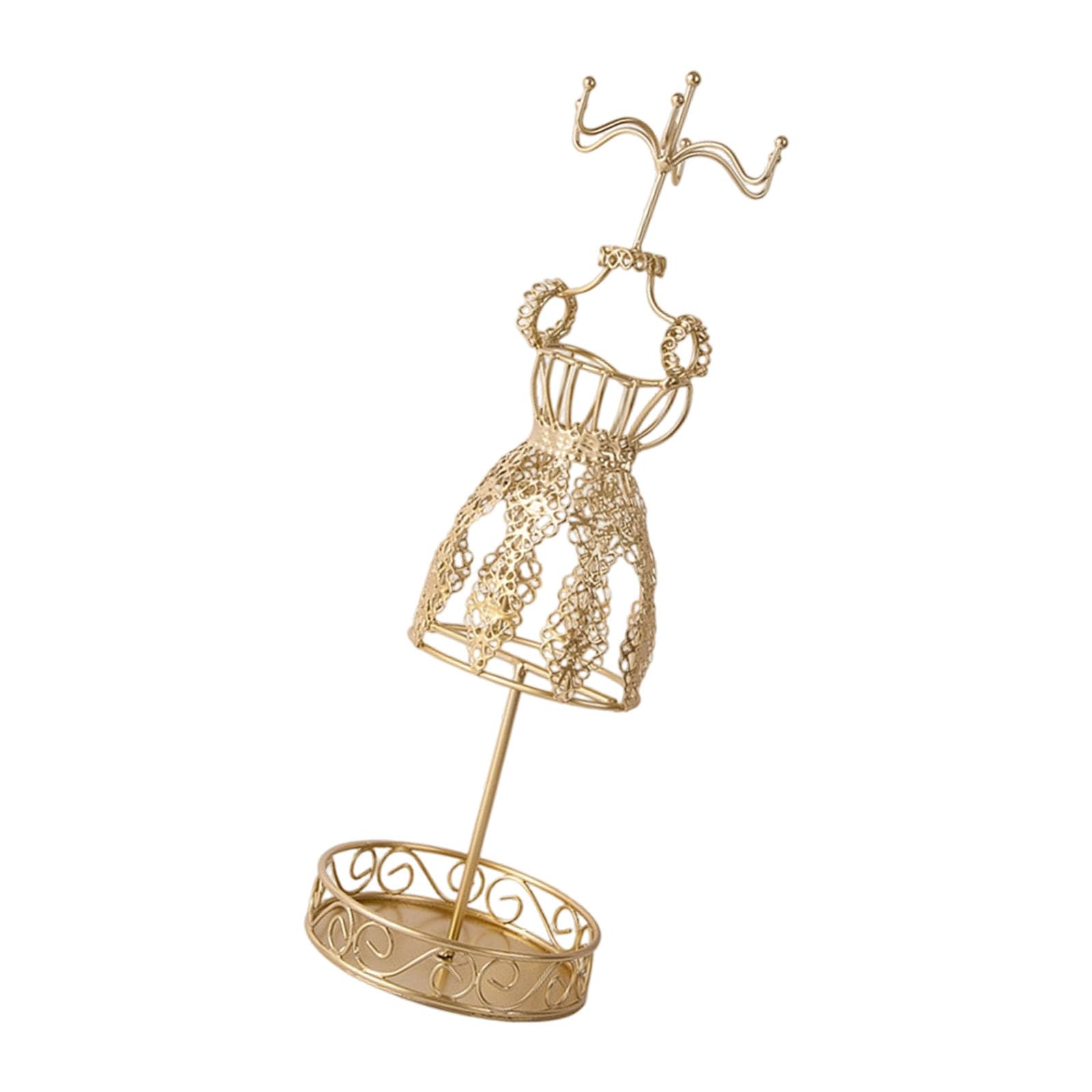 yanzunlrn Metal Jewelry Stand Jewelry Displaying Tower Metal Texture Suitable for Earrings and Necklaces Sturdy Iron Frame Vintage Display Stand