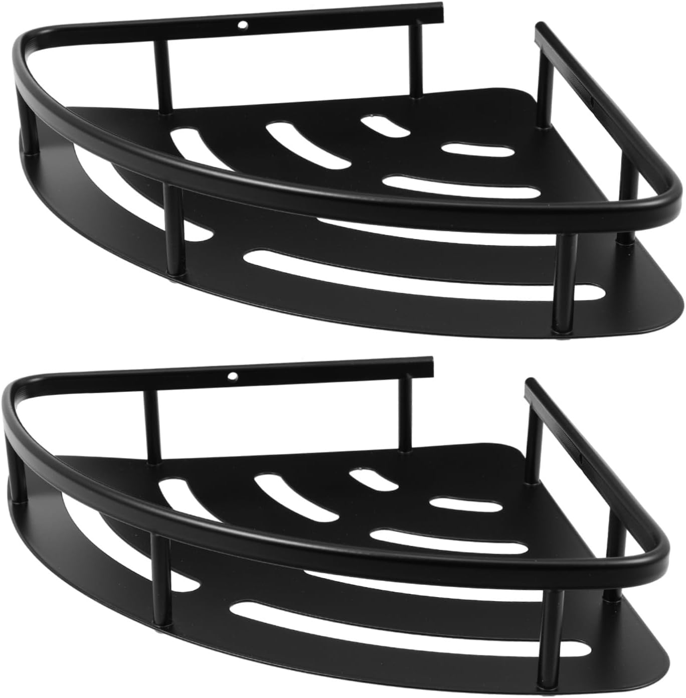 Garneck Black Aluminum Alloy Bathroom Triangle Storage Stand Shelf