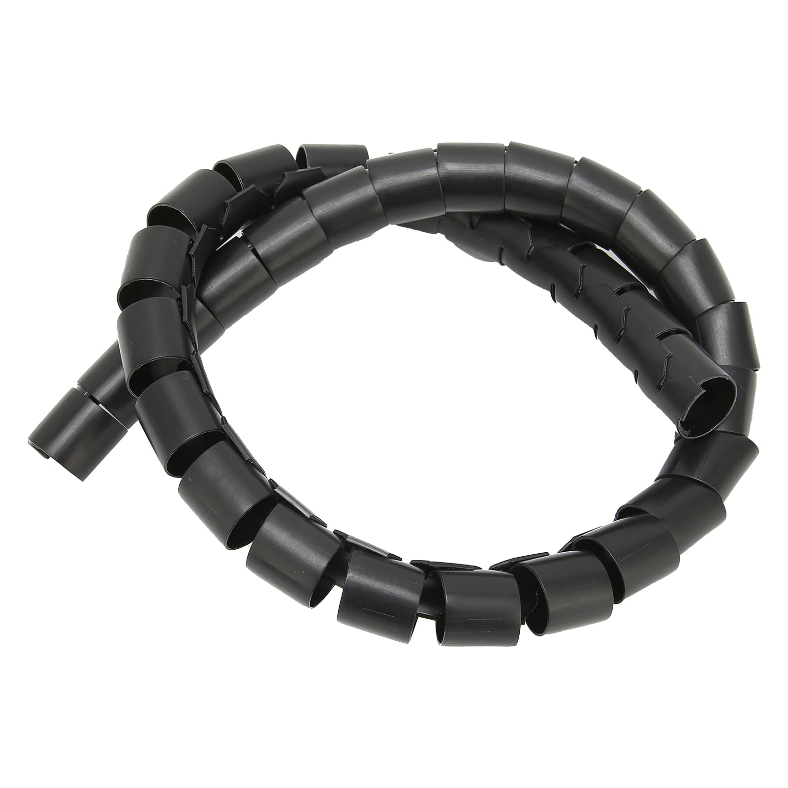 Manicotto per cavi, tubo metallico, guaina per cavo a spirale con, tubo aperto da 10 metri per uso domestico industriale, PE ritardante l nero (Φ42 mm)