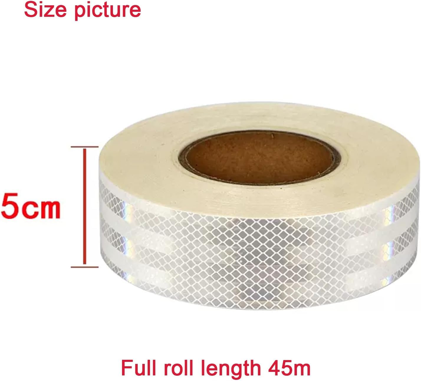 Cinta de advertencia reflectante, Cinta Reflectante PVC Multicolor 45m x 5cm(Wit)