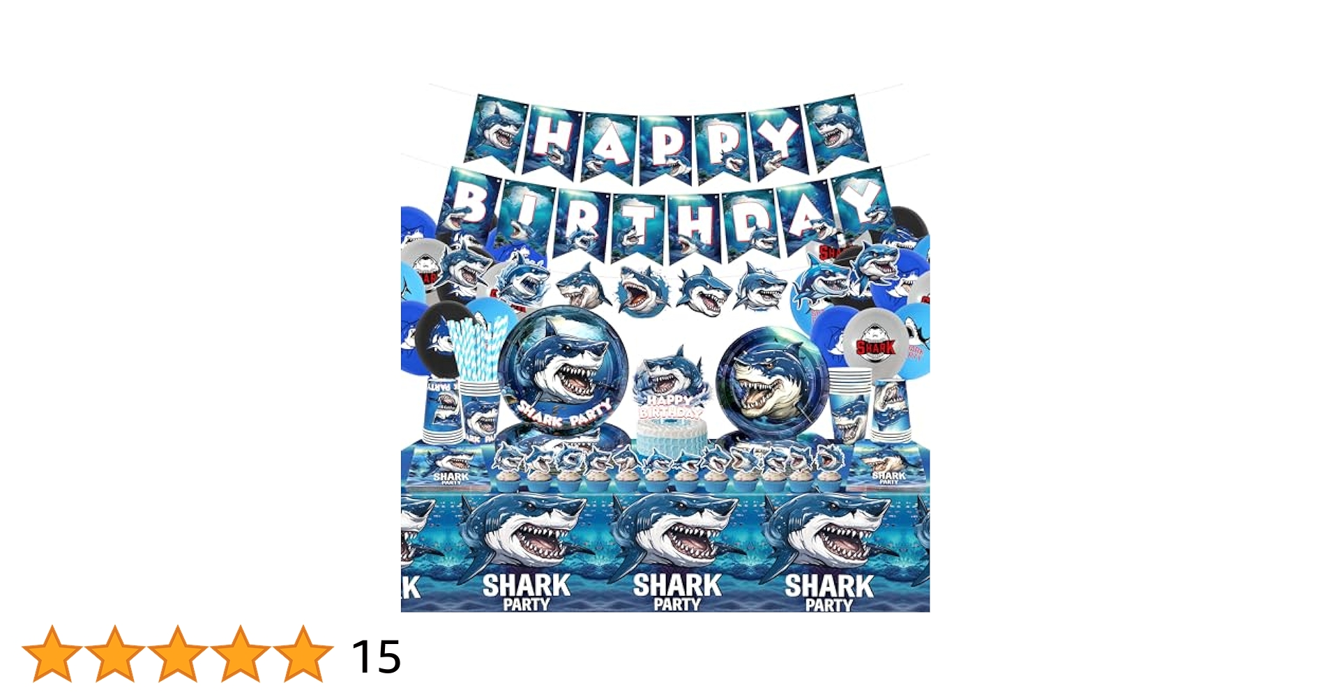 Grattis Pu00e5 Fu00f6delsedagen Shark Banner - Haj Party Dekorationer Fu00f6r Pojkar Pojkar Haj Fu00f6delsedag Banner Hav Tema Party Supplies Tema Party Under Havet