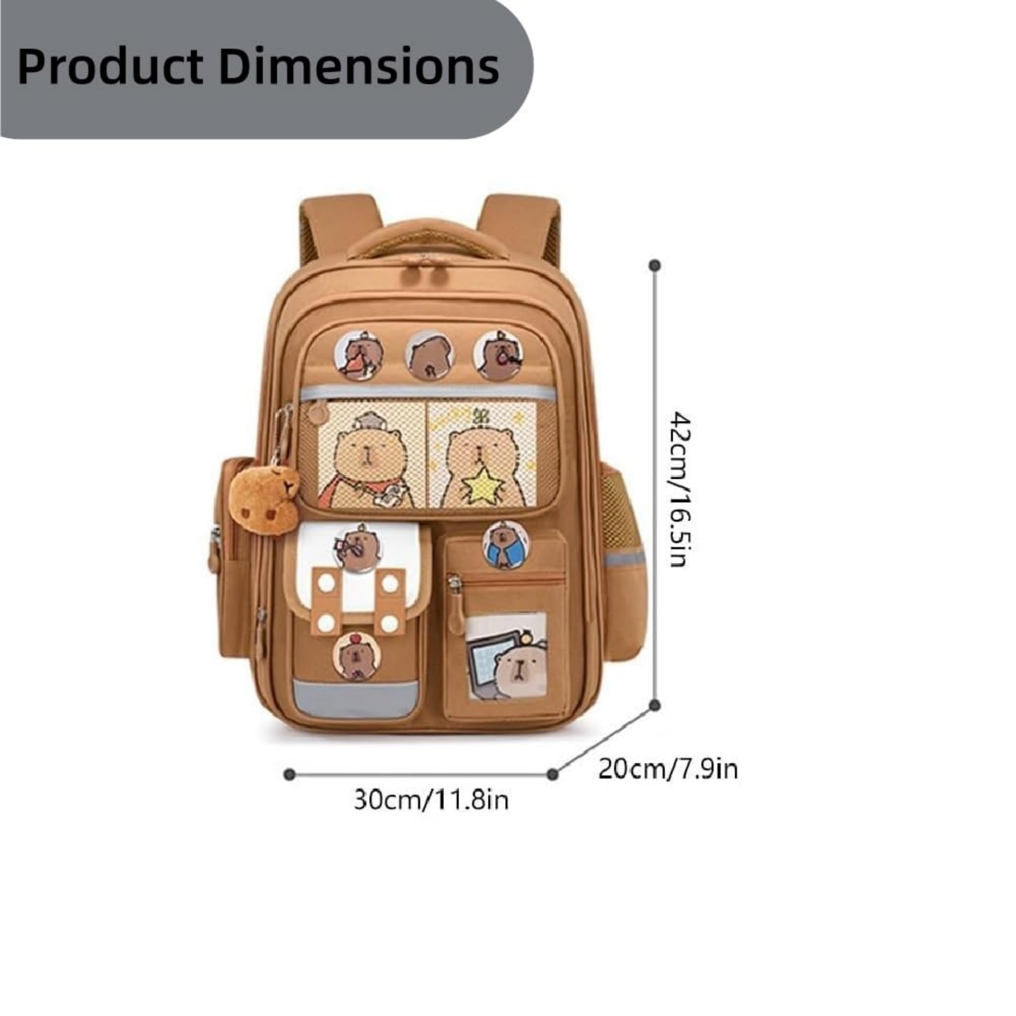 Zaino Capibara Kawaii,Set Di Zaino Scolastico In Tessuto Oxford, Include Astuccio E Borsa Portapranzo – Articoli Per Studenti