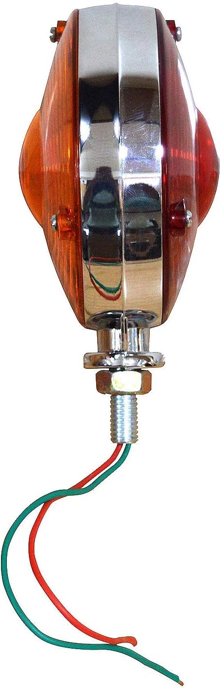 Ensemble d'éclairage à double face rouge / ambre étanche avec des ampoules 12V compatibles pour la remorque de camion SUV RV Fender STOP Turn Tow