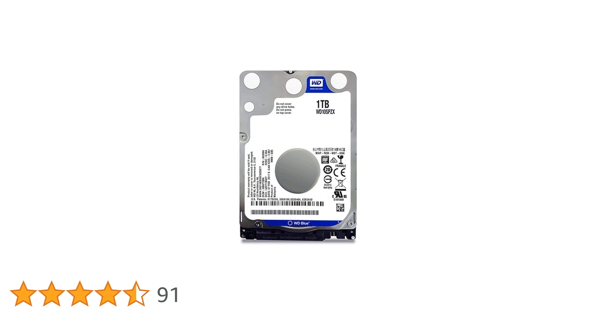 Western Digital WD10SPZX Hard Drive 1 TB 2.5 Inch SATA III