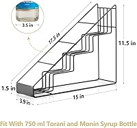 Vista 2 de Coffee Syrup Rack for Coffee Bar Accessories, Fits with Torani and Monin Syrup, Coffee Bar Organizer Holds 4 Bottles
