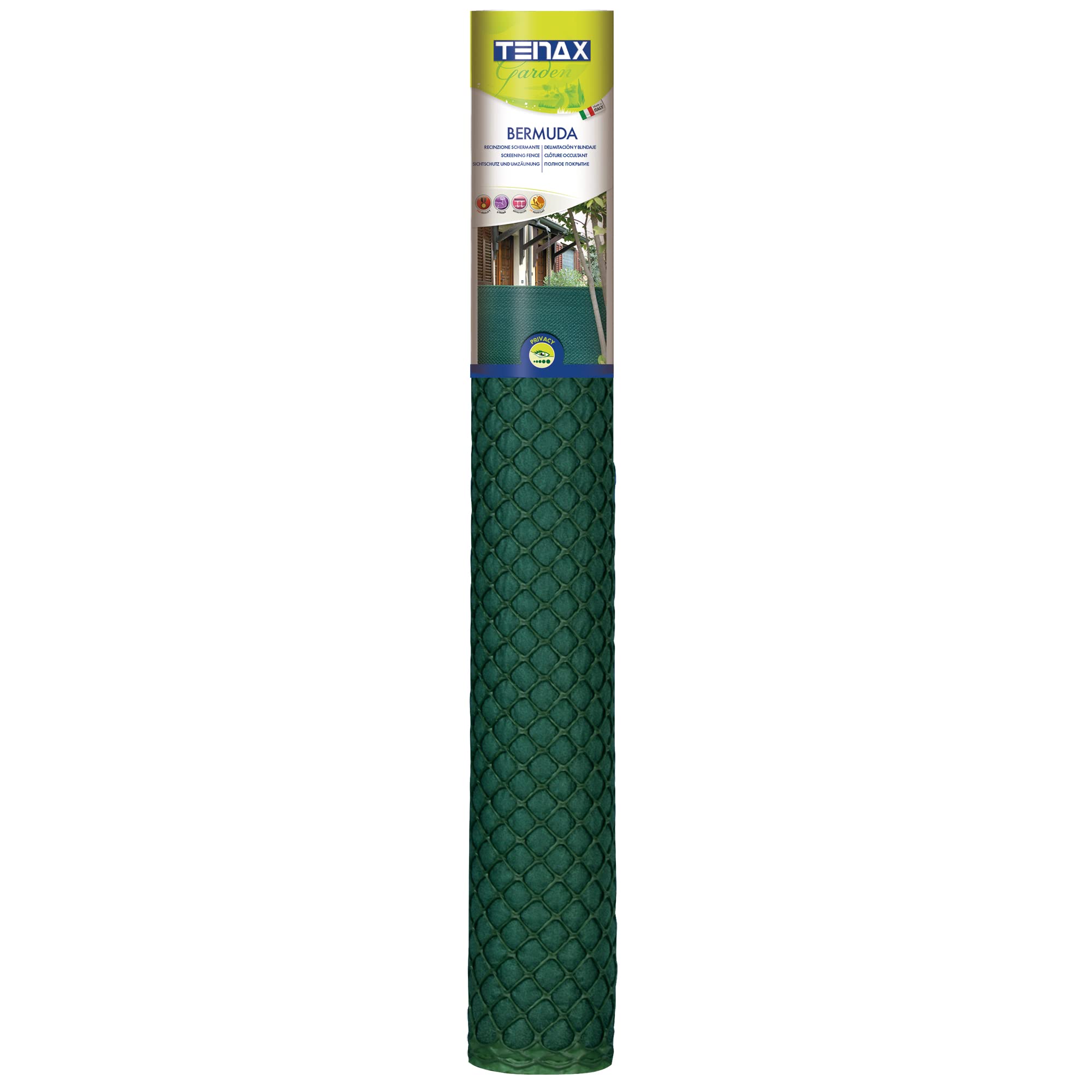TENAX Bermuda Malla Protectora 1,00x3m Verde, Cercado y Ocultación para Terrazas, Balcones y Jardines, Cortaviento y Valla de Privacidad