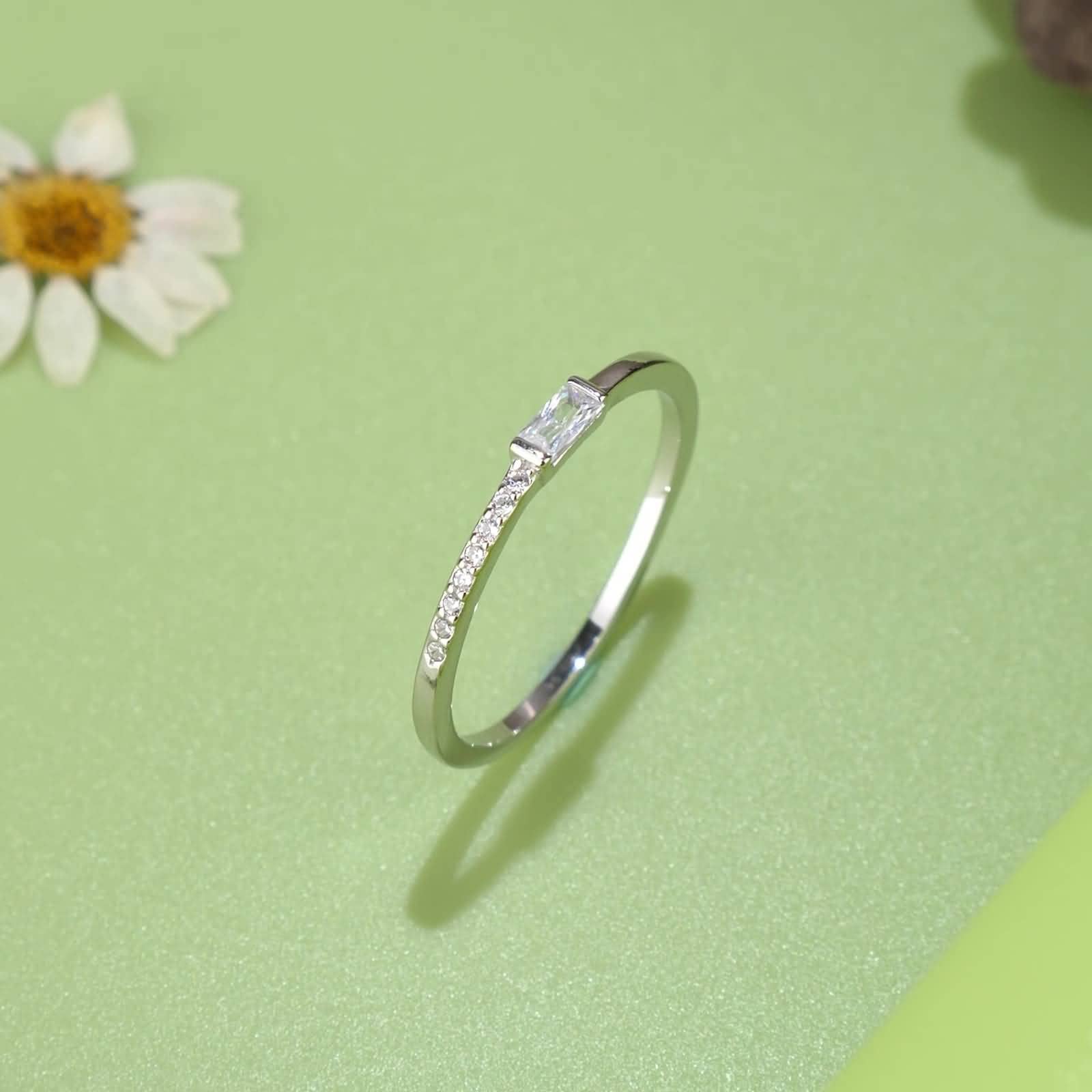 Anillos Compromiso Plata, Anillos Adolescentes Chica de Zirconia Cúbica Anillo Pareja 9,5-20