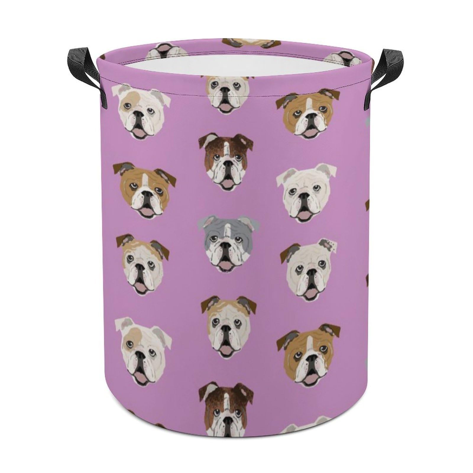 MHYRAC Laundry Hamper, Funny English Bulldog Laundry Basket, Washing Basket with Handle
