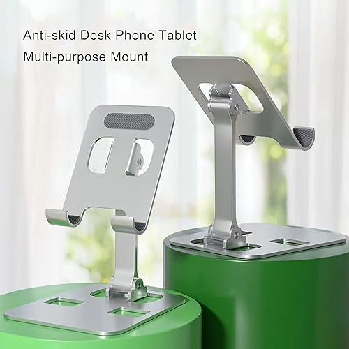 Miniatura 3 de Lopeceal Soporte de teléfono celular para escritorio, altura ajustable, ángulo de visión, plegable, portátil, antideslizante, aleación de aluminio