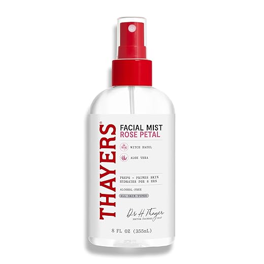 Thayers Tónico Bruma Facial de Hamamelis Pétalo de Rosa Suaves con Aloe Vera Orgánico - Ilumina y cierra los poros - vegano - 98% de ingredientes naturales - probado por dermatólogos - 237 ml