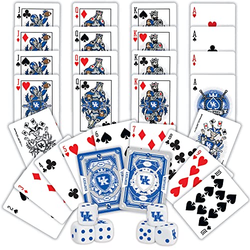 Image of MasterPieces Game Day - NCAA Kentucky Wildcats 2-Pack Playing Cards & Dice Pack - Officially Licensed Set for Adults and Family