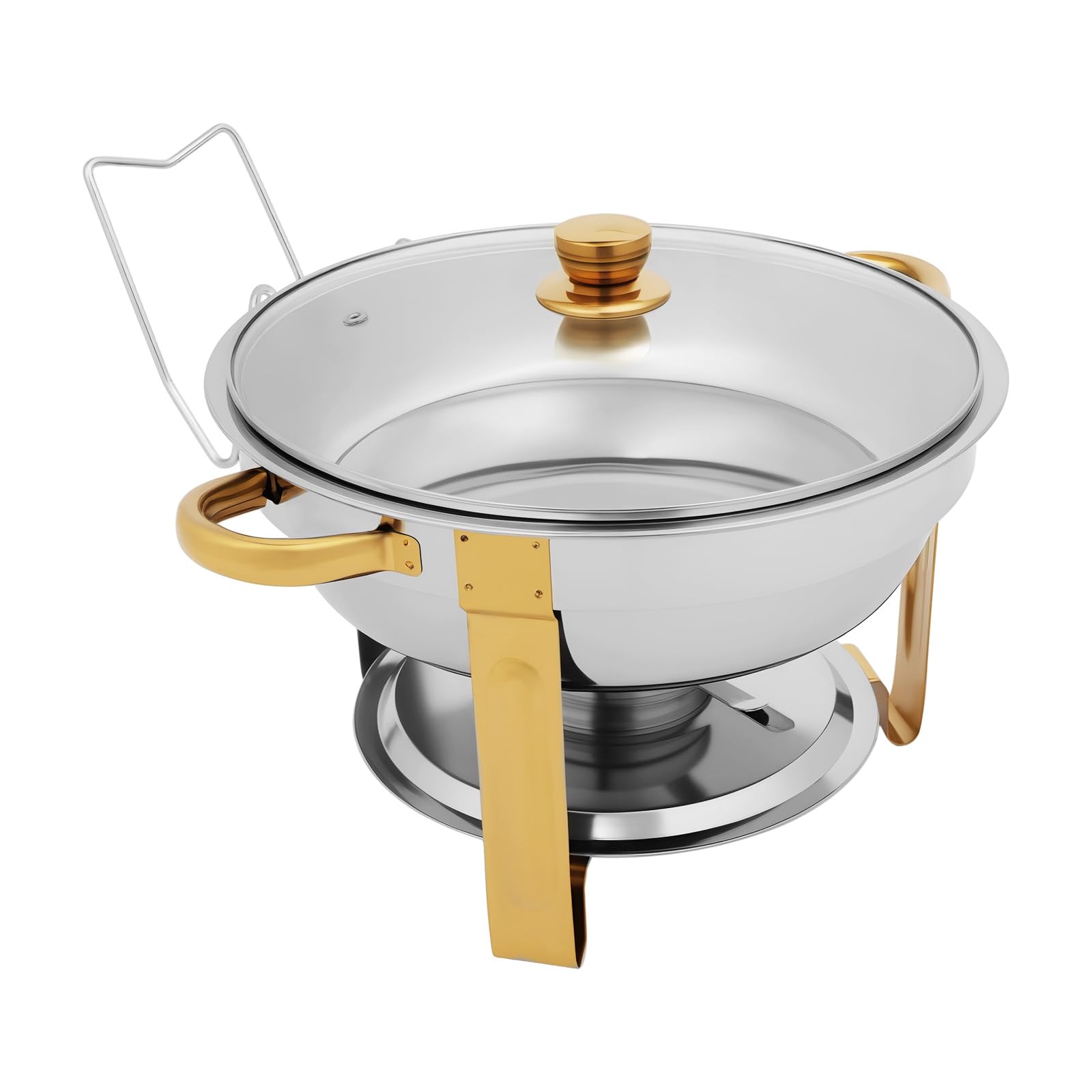 Chafing Dish zestaw bufetowy ze stali nierdzewnej, 5 l, okrągły pojemnik