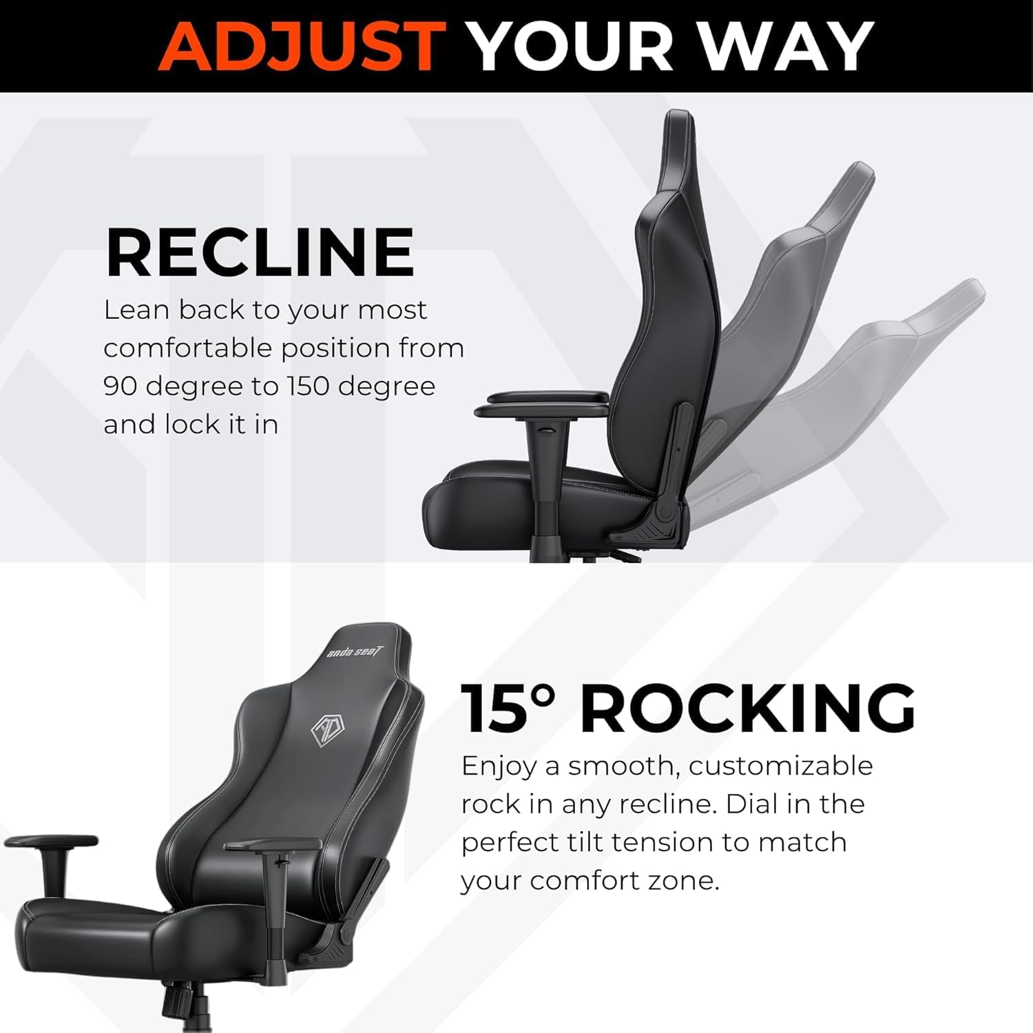 Anda Seat Novis Gaming Chair for Adults -Reclining Video Game Chairs, Linen Fabric Ergonomic Office Chair for Home & Work, Heavy Duty Back Lumbar Support - Gray Fabric, XL