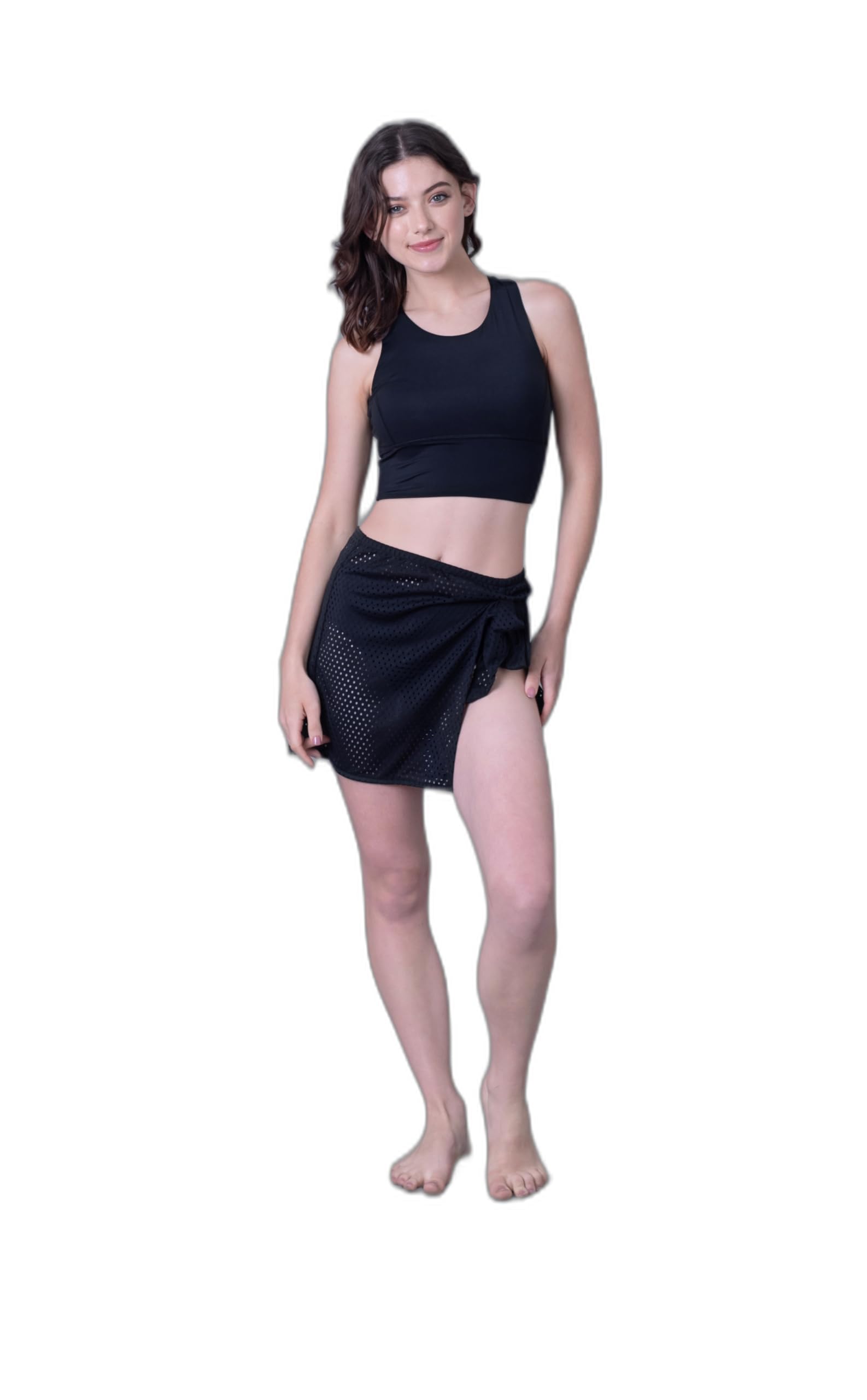 Women's Black 3 Pieces Padded top Skirt with boy Short Swimset |Swimming Suit for Women