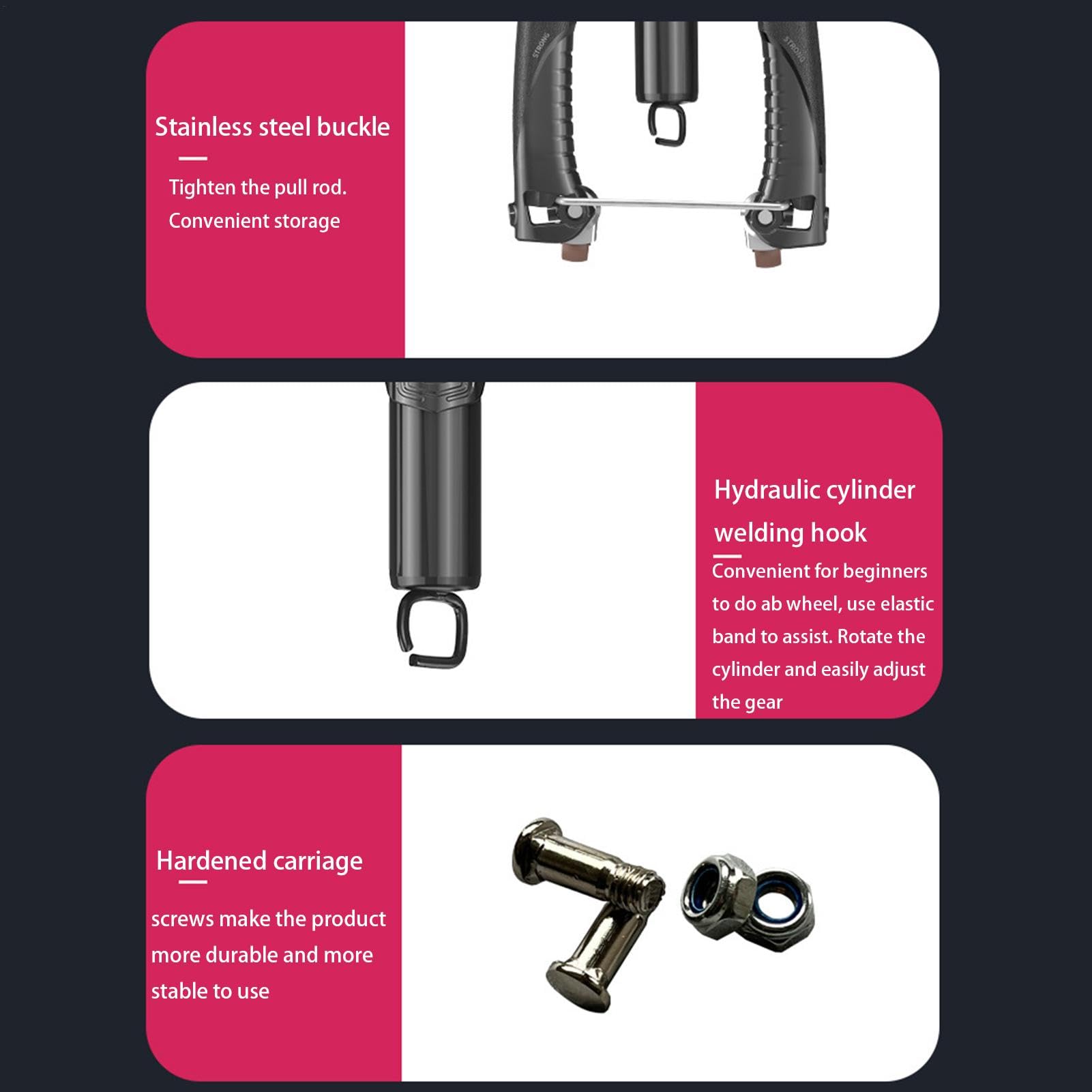 Wrist Strengthener, siłownia tylny ekspander, regulowany opór hydrauliczny, ekspander brzuszny koło do brzucha, wzór Sturdy 21,26 x 11,22 , do treningu pełnego ciała