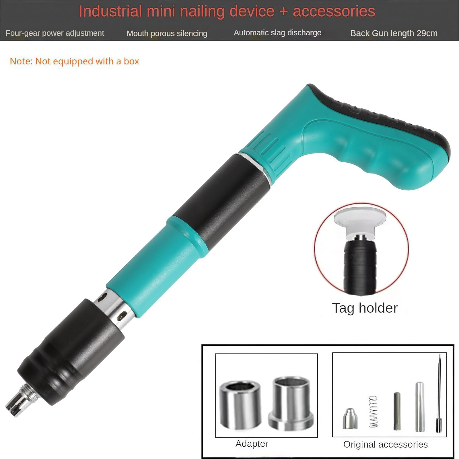 Herramienta de pistola de uñas, de acero, pistola de clavos de acero, pistola de remache, pistola neumática para acero y hormigón, silenciador, 5 velocidades, herramienta de fijación de pared para