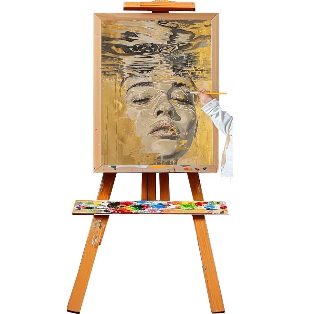 Malen Nach Zahlen Erwachsene Weinlese Malen Nach Zahlen Schönheit Paint By Numbers mit 3 Pinseln Acrylfarben Und Leinwand,Ab 7/9/8 Jahre Mädchen Kreativ Set DIY Bastelset 70 x 90 cm Ohne Rahmen M402