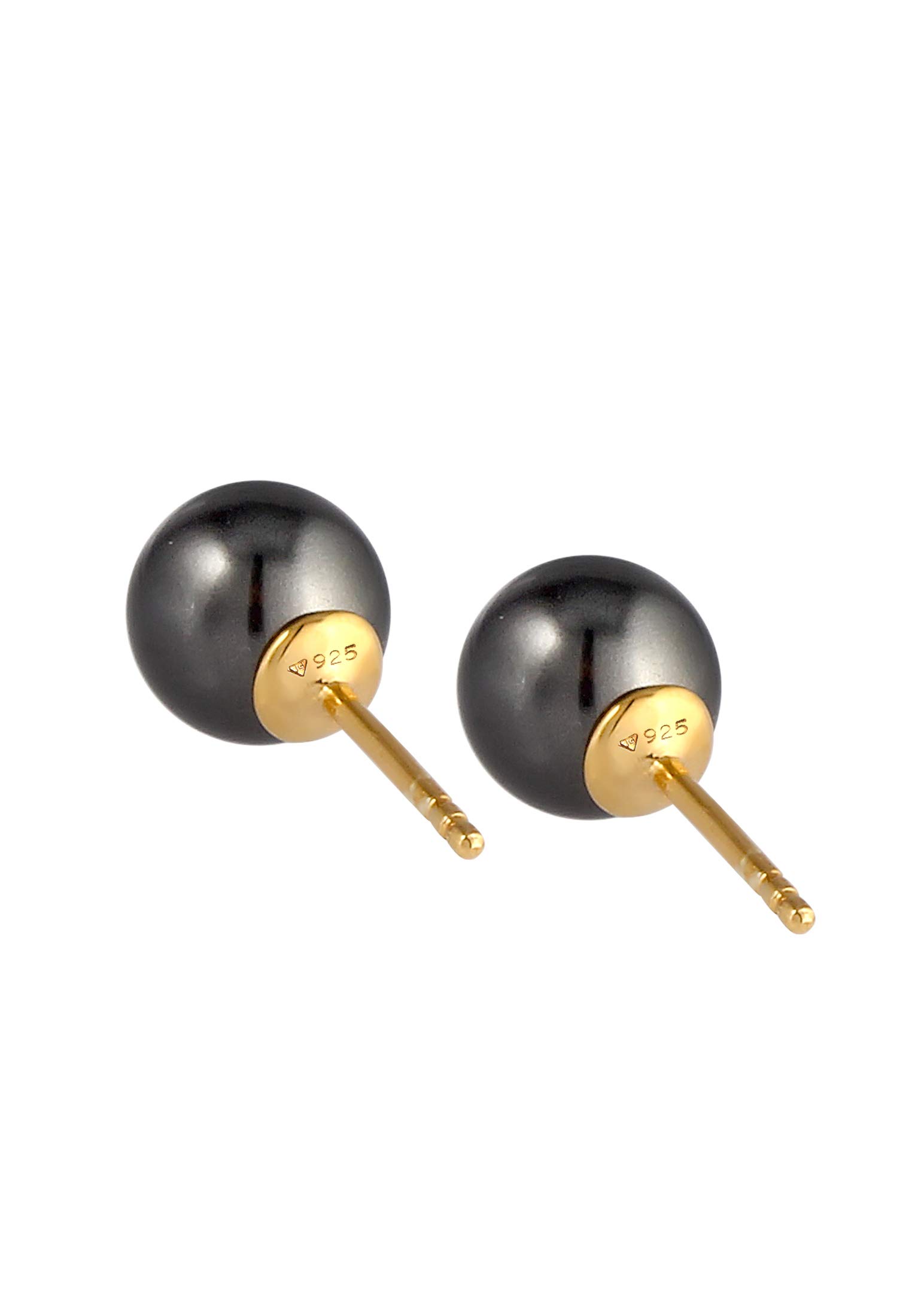Nenalina Ohrstecker 925 Silber Damen Ohrringe gold mit Glas Perlen (8 mm)