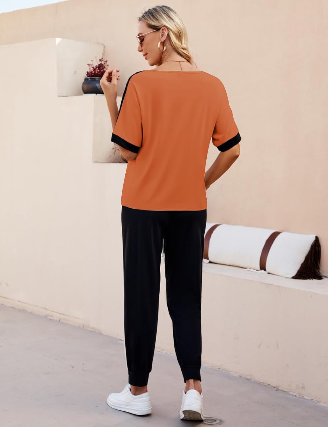 VIMPUNEC Women 2 Piece Outfits Summer Casual Lounge Sets Soft Sweatsuits Trendy Matching Sets - Image 2