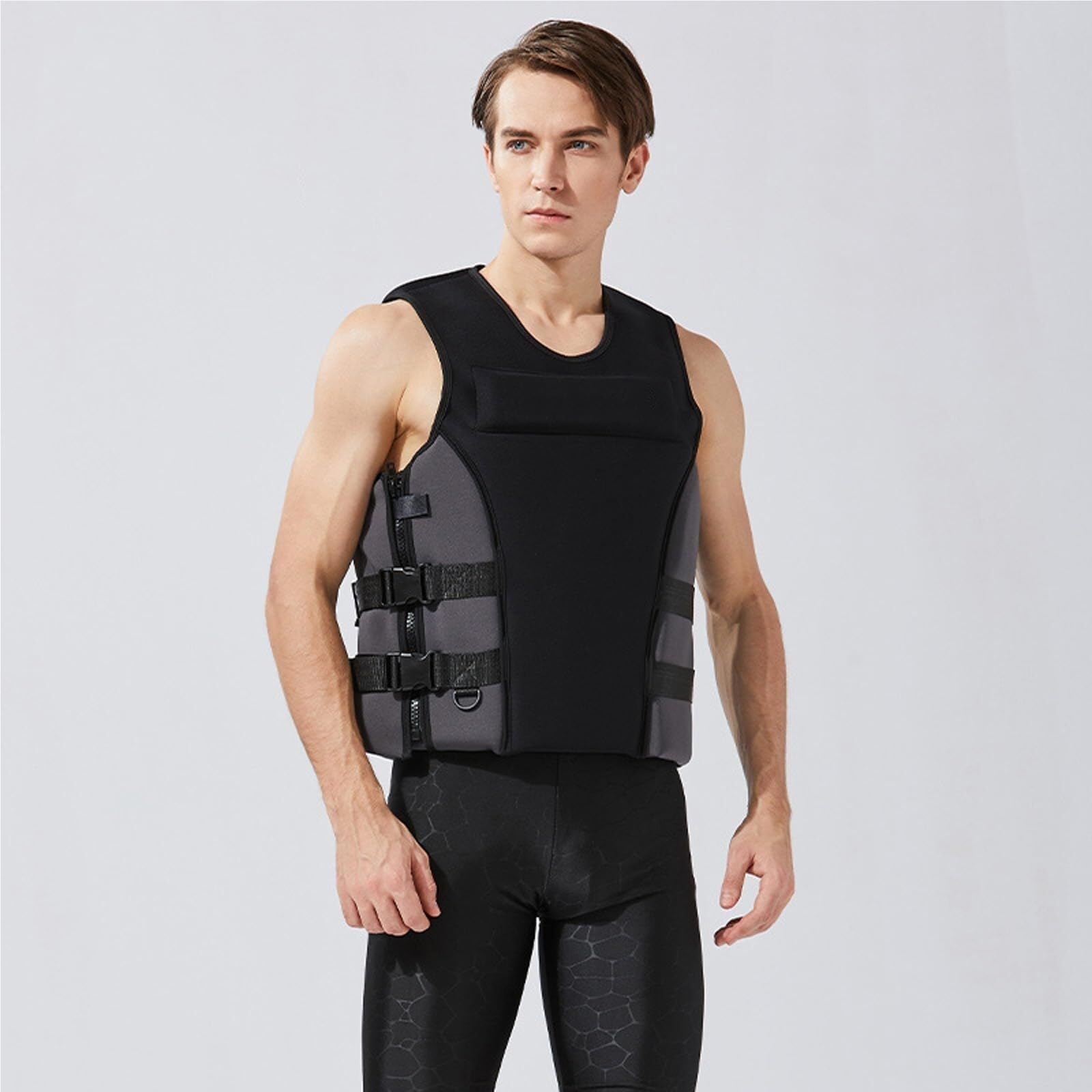 Chaleco de Pesca con Mosca Diseño Transpirable Cremallera Lateral Relleno Elástico para Angling Río Pesca Arroyo Exterior