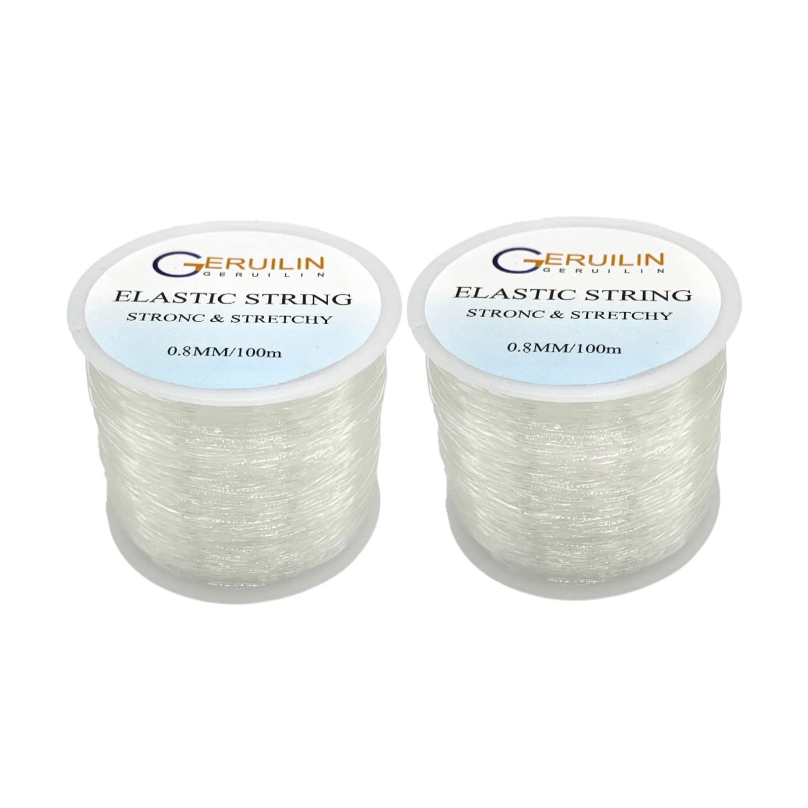 geruilin 200M Elastic String 0.8mm, Jewelry Cord, Elastic Bracelet Rope Crystal Beading Cords, Transparent Elastic Beaded Line, Can Easily Pass Through Beaded Jewelry, Suitable for DIY Jewelry Making