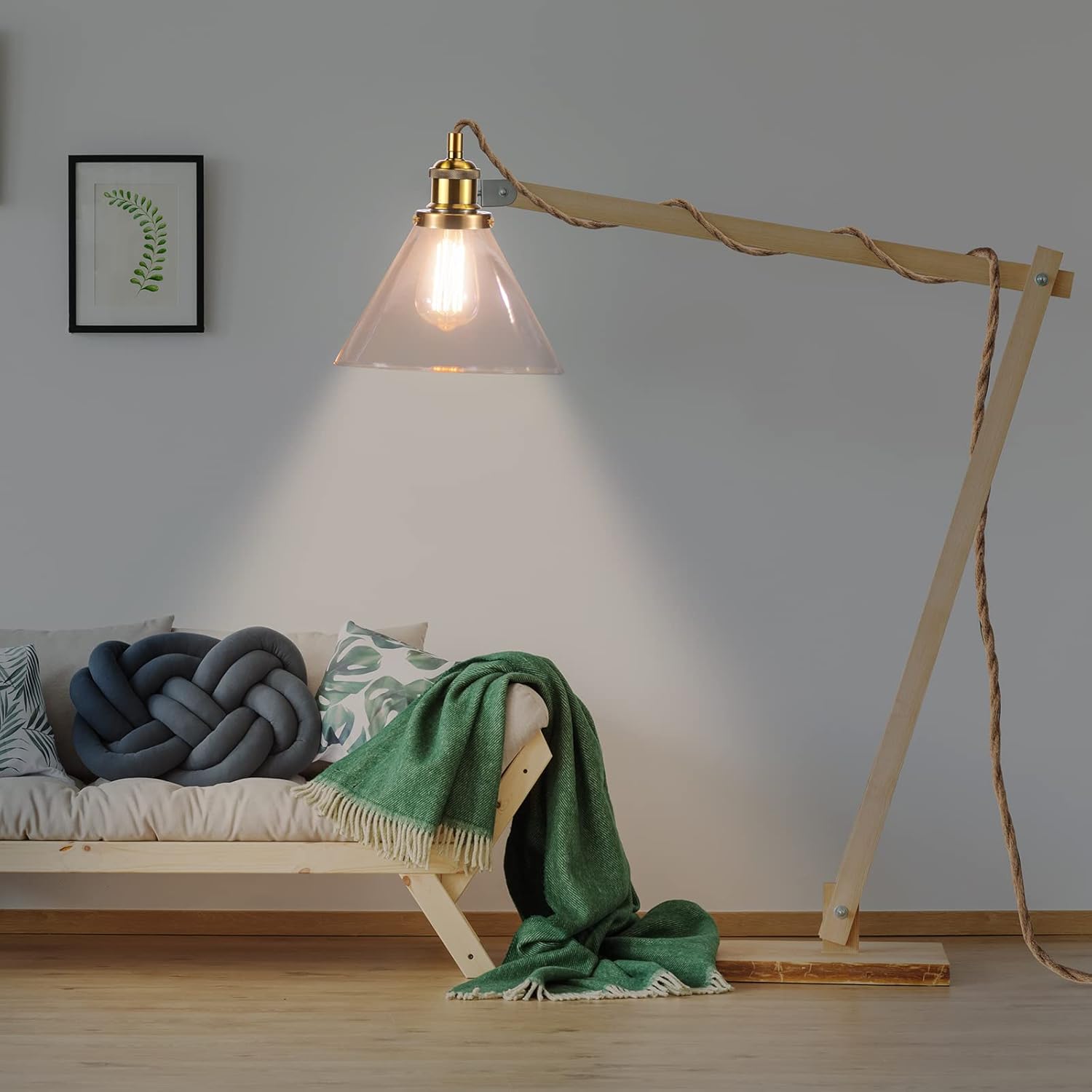Kanayu 3 Pcs 15.4 ft/ 4.7 m Pendant Light Cord Kit Industrial Vintage Chandelier E26 Socket with Switch Hemp Rope Pendant Light Fixture for Chandelier Farmhouse Light Cord DIY Vintage DIY