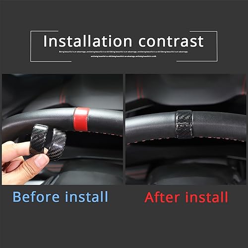 Miniatura 2 de Cubierta del anillo superior del volante compatible con Chevrolet Corvette C8 Stingray 2020-2023 100% fibra de carbono real, 2 piezas, accesorios