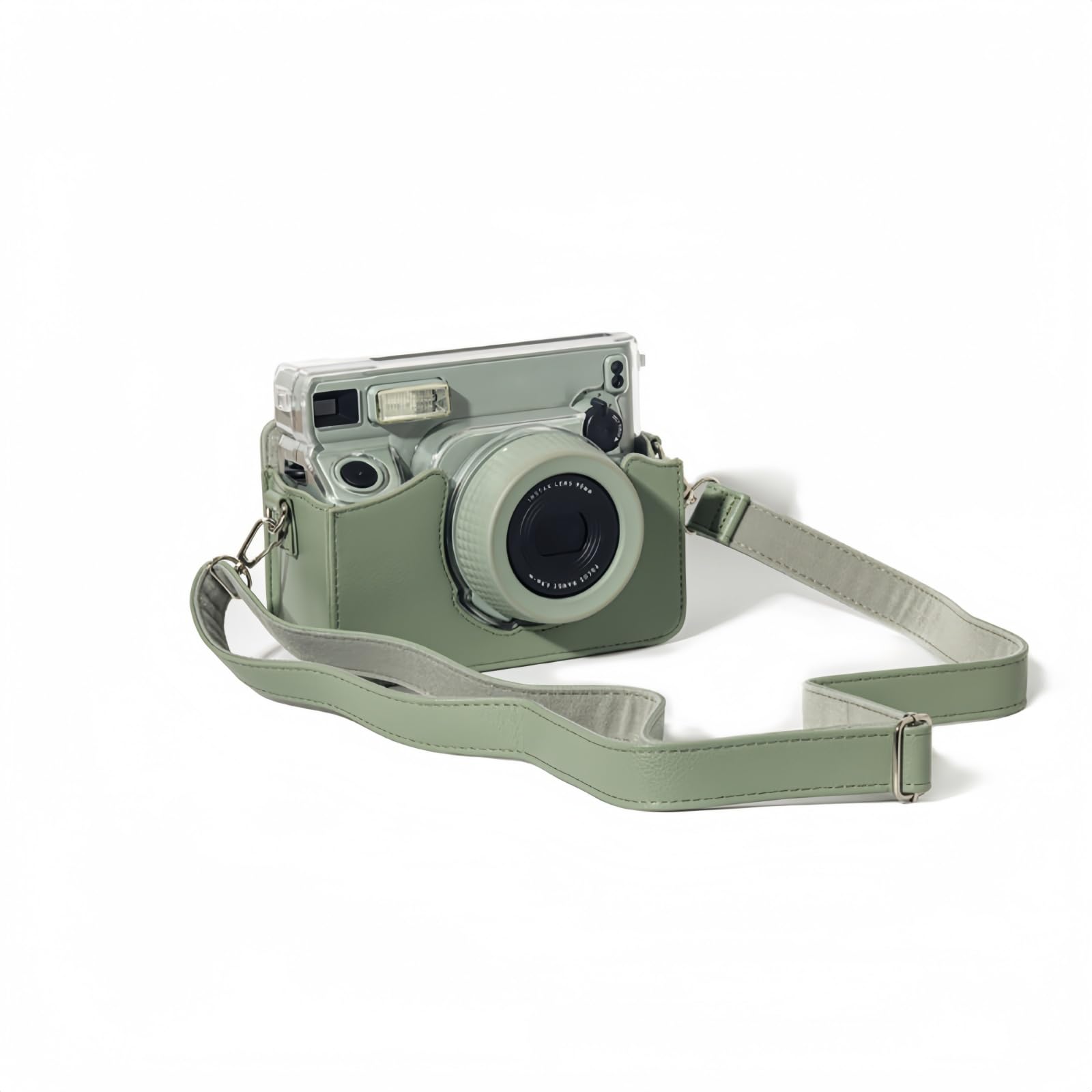 Set di accessori compatibili con Instax Wide 400, tra cui custodia protettiva trasparente, borsa per fotocamera in pelle PU, controller flash e tracolla regolabile