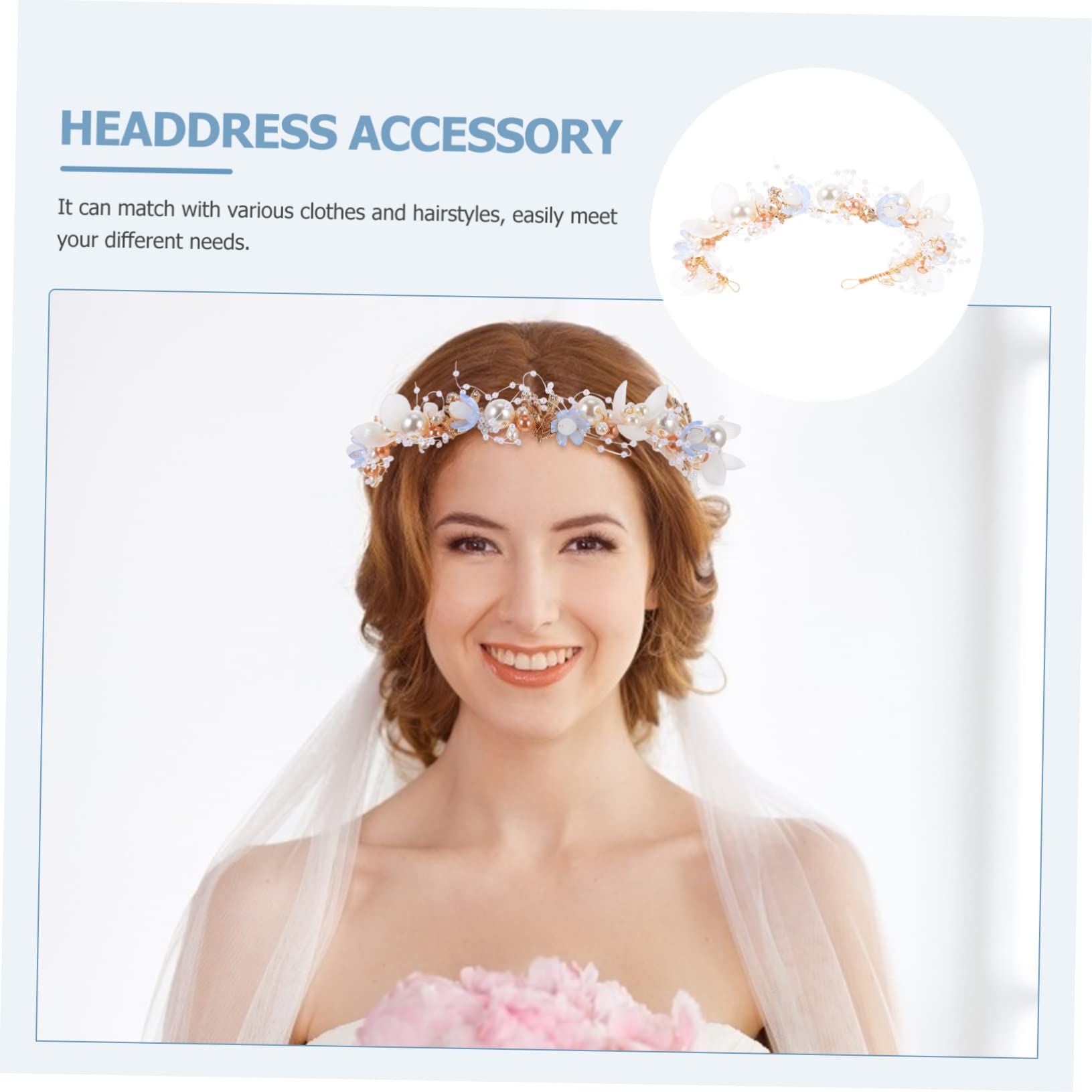 FRCOLOR 3 Pezzi Di Cerchietto Floreale Fatto A Mano Per Accessori Per Da Sposa Per Donne E Ragazze