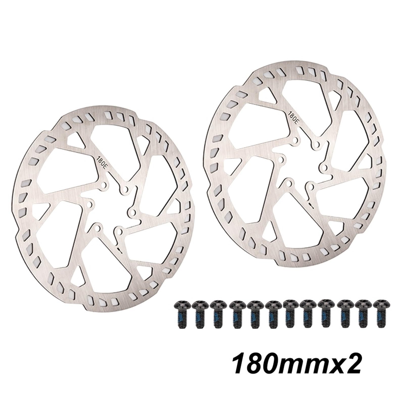 Disque de frein à disque de 2,3 mm d'épaisseur pour VTT, vélo électrique, moto, 140/160/180 mm, 203 mm, 220 mm, 6 boulons Disques de Frein Avant Rotor de Frein(2pcs 180mm)