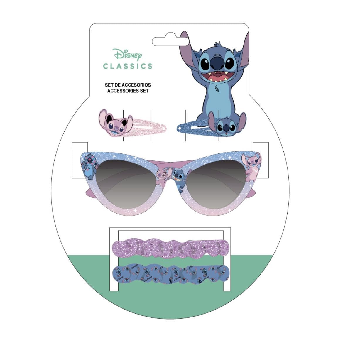 Disney Unisex Kids Multicoloured 5 Piece Sunglasses, Scrunchie And Hair | Acotis - Textile