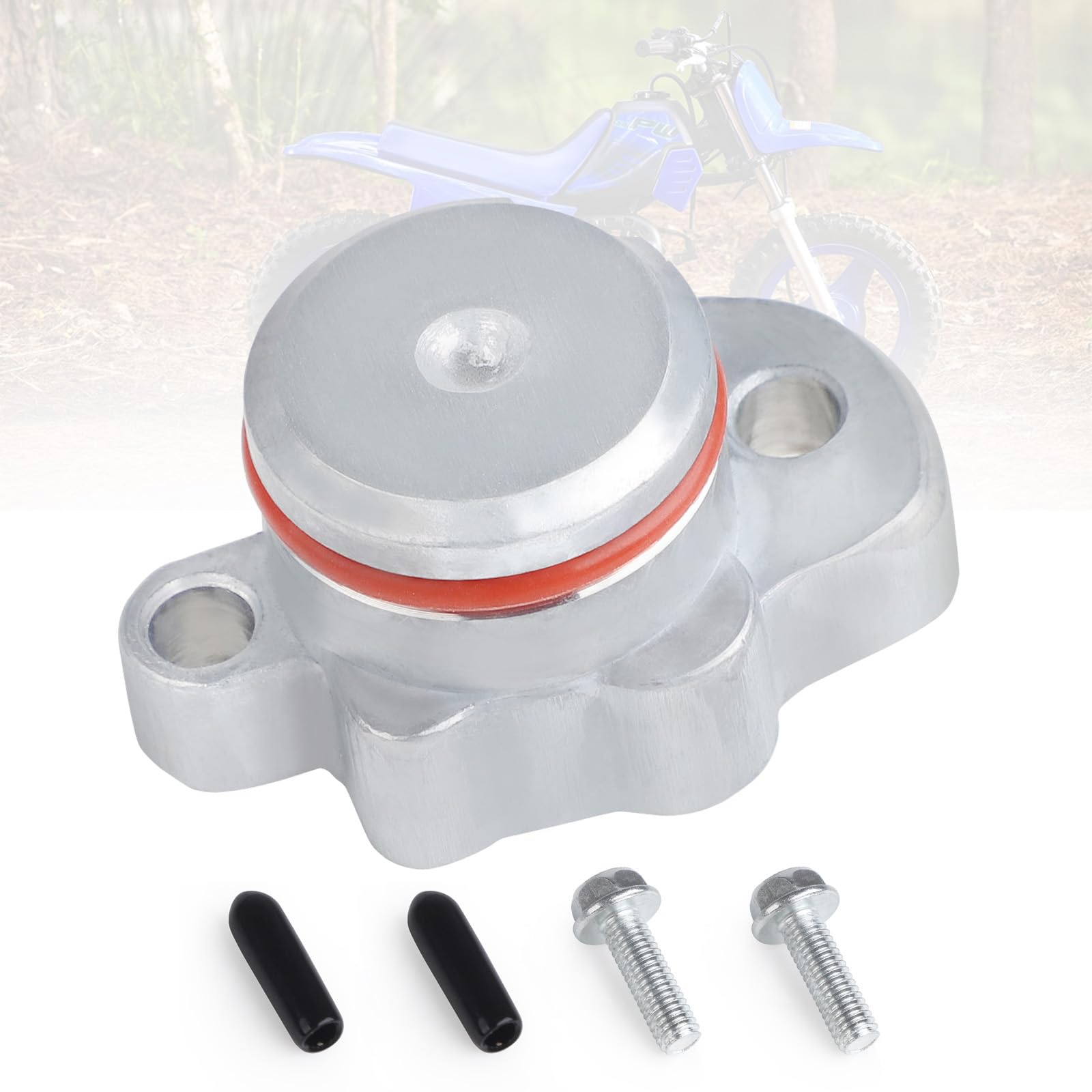 Oil Pump Plug Cover Fits for Yamaha PW50 PW80 Y-Zinger Models 1981-2024, Oil Pump Block Off Kit W/Oil Pump Plug Cover, Hi-Temp Silicone O-Ring,