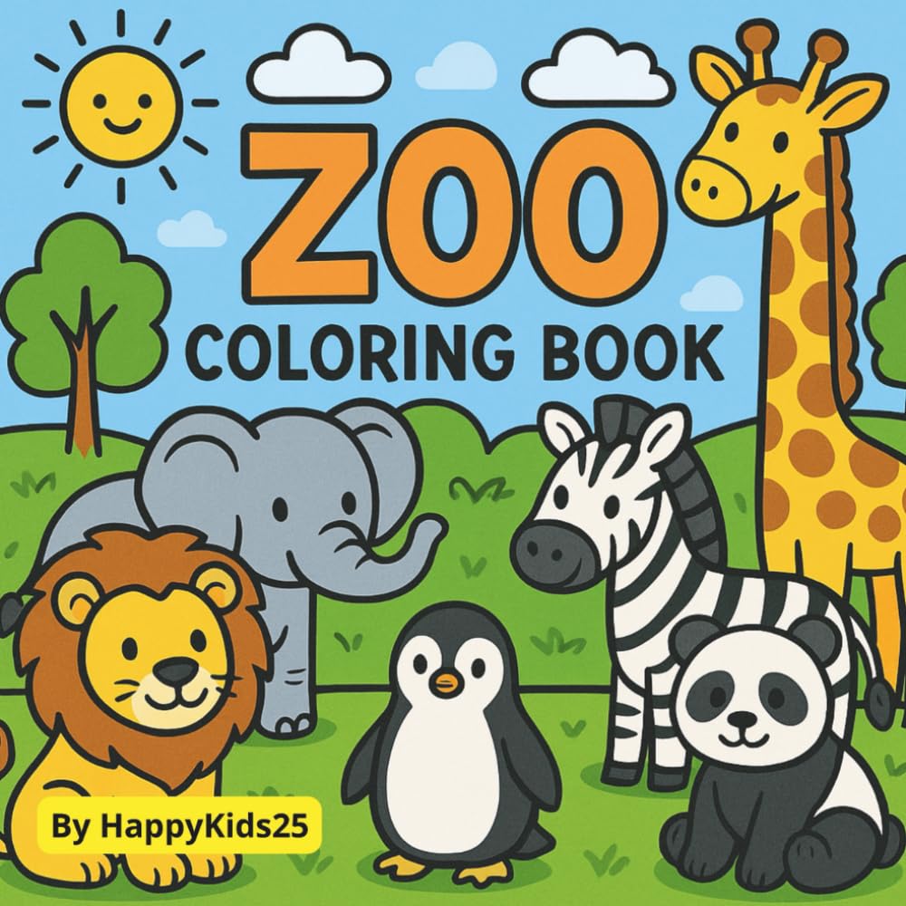 Zoo Coloring Book: Simple and Adorable Coloring Fun for Little Artists