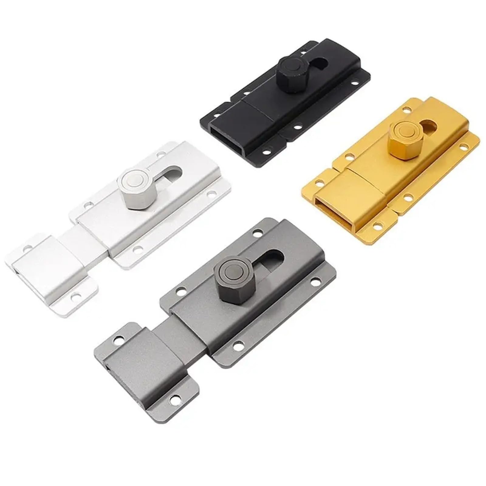 Creative Aluminum Alloy Door Latch Anti-Theft Hardware Lock Buckle Durable Hasps(Black,120mm)